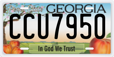 GA license plate CCU7950