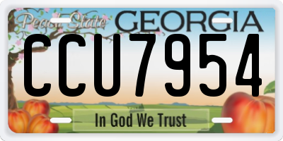 GA license plate CCU7954