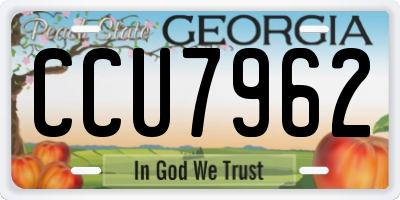 GA license plate CCU7962