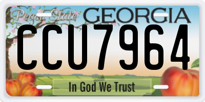 GA license plate CCU7964