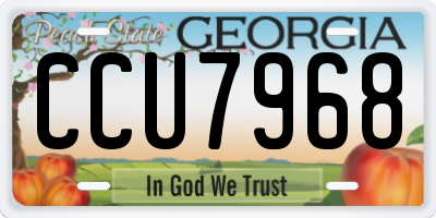 GA license plate CCU7968