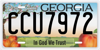 GA license plate CCU7972