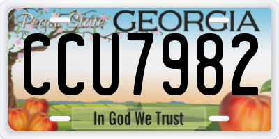 GA license plate CCU7982