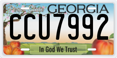 GA license plate CCU7992