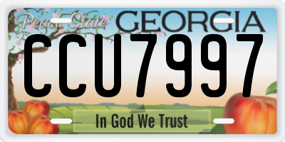 GA license plate CCU7997