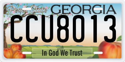 GA license plate CCU8013