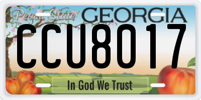 GA license plate CCU8017
