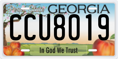 GA license plate CCU8019