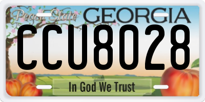 GA license plate CCU8028