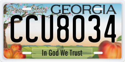 GA license plate CCU8034