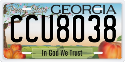 GA license plate CCU8038