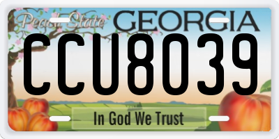 GA license plate CCU8039