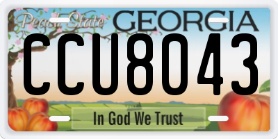 GA license plate CCU8043