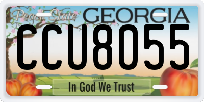 GA license plate CCU8055