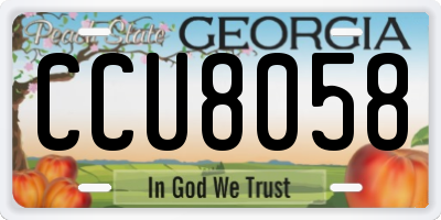 GA license plate CCU8058