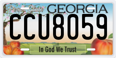GA license plate CCU8059