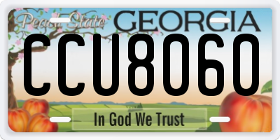 GA license plate CCU8060