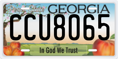 GA license plate CCU8065
