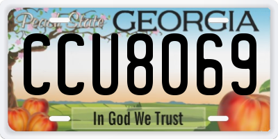 GA license plate CCU8069