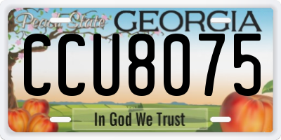 GA license plate CCU8075