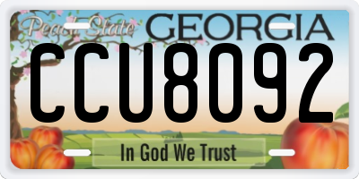 GA license plate CCU8092