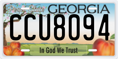 GA license plate CCU8094