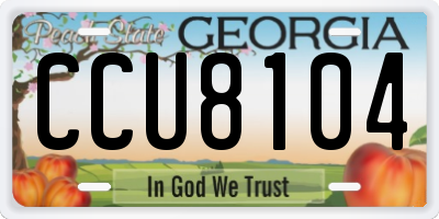 GA license plate CCU8104