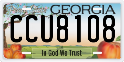GA license plate CCU8108