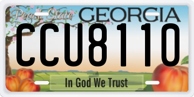 GA license plate CCU8110