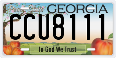 GA license plate CCU8111