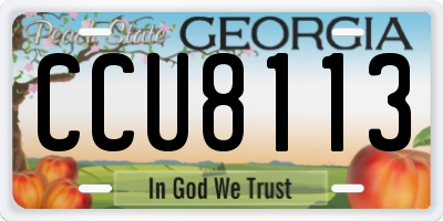 GA license plate CCU8113