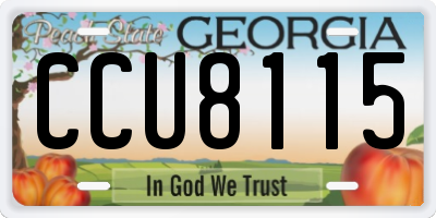 GA license plate CCU8115