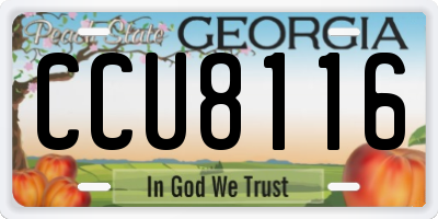 GA license plate CCU8116
