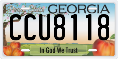 GA license plate CCU8118