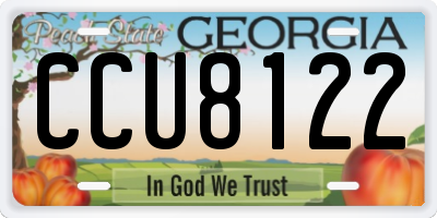 GA license plate CCU8122