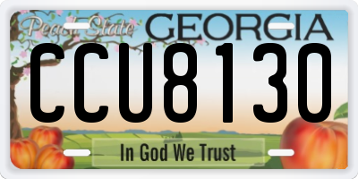 GA license plate CCU8130
