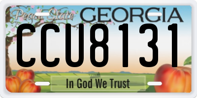 GA license plate CCU8131