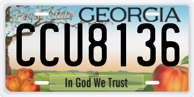 GA license plate CCU8136