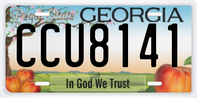GA license plate CCU8141