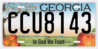 GA license plate CCU8143