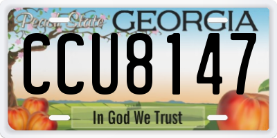 GA license plate CCU8147