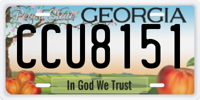 GA license plate CCU8151