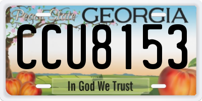 GA license plate CCU8153
