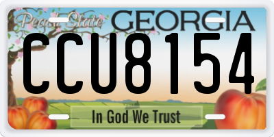 GA license plate CCU8154