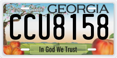 GA license plate CCU8158
