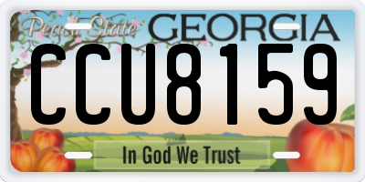 GA license plate CCU8159