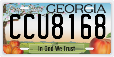 GA license plate CCU8168
