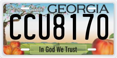 GA license plate CCU8170