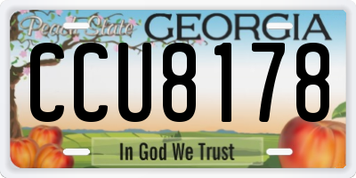 GA license plate CCU8178