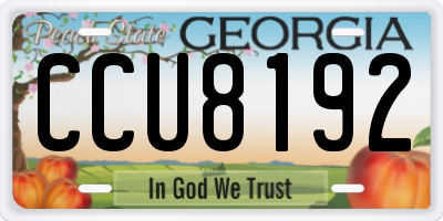 GA license plate CCU8192